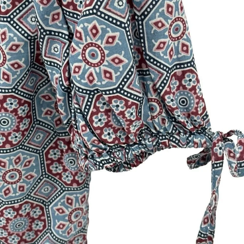 Sundance Zuri Discovery‎ Dress Dropped Waist Teal With Floral Print Small - Picture 6 of 11